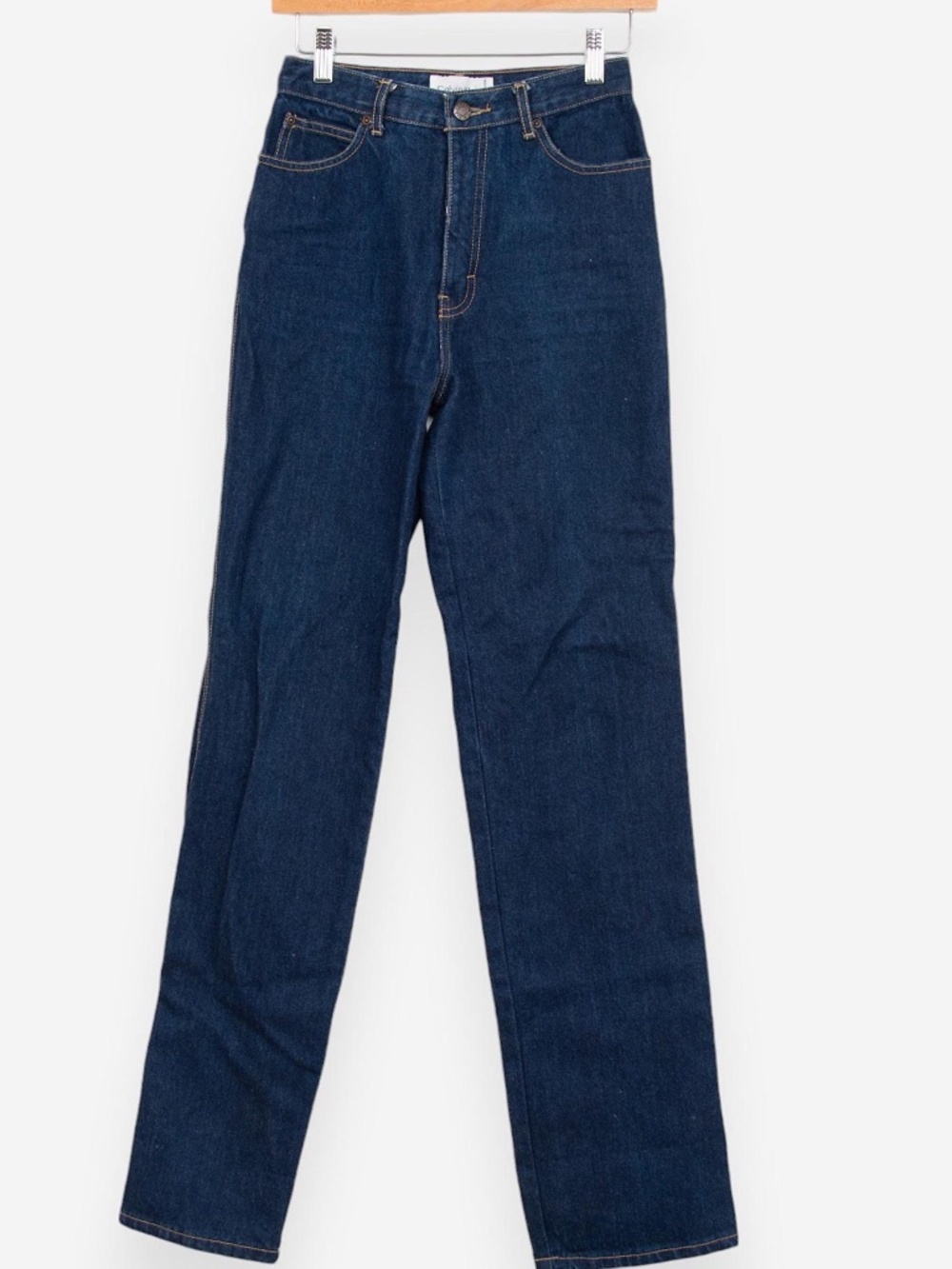 vintage 90s dark blue denim high rise calvin klein bootcut jeans size 6